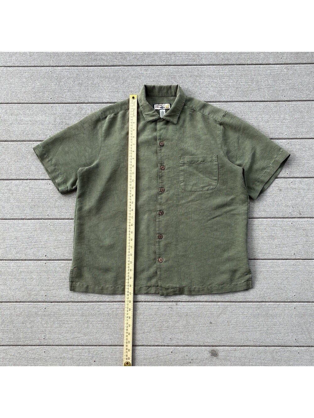Vintage 90s Y2K Caribbean Joe Rayon Blend Short Sleeve Button Up Shirt Men’s M